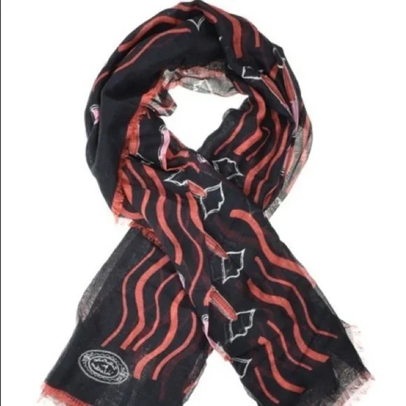 NWT Valentino GARAVANI Scarf Lipstick Black Red